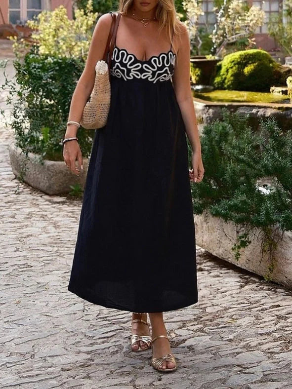 Embroidered Maxi Dress for Women