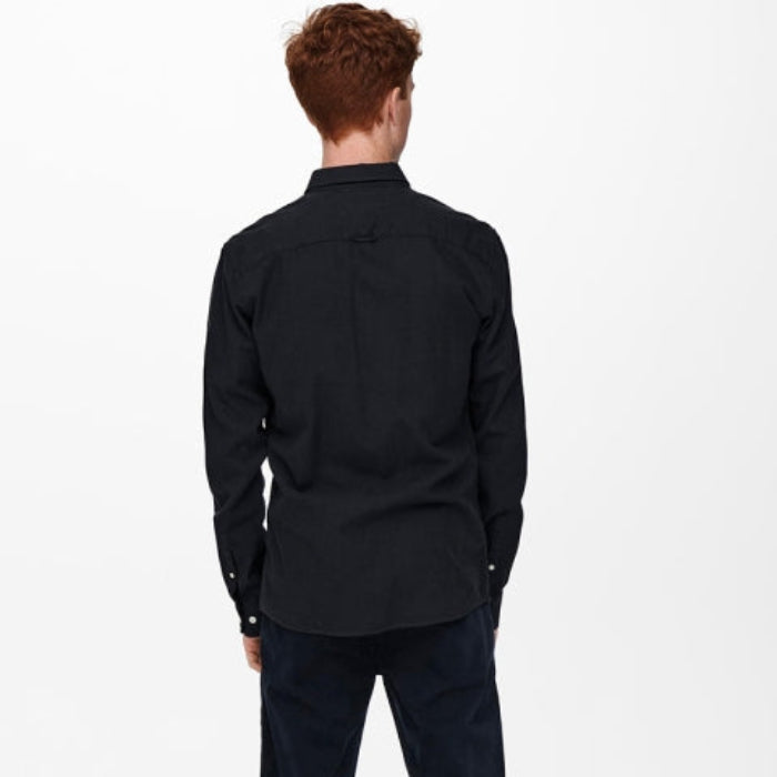 Long-Sleeve Shirt with Twill Design for Men