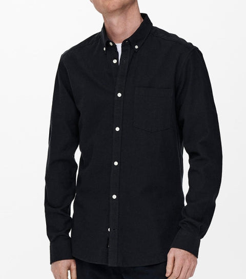 Long-Sleeve Shirt with Twill Design for Men