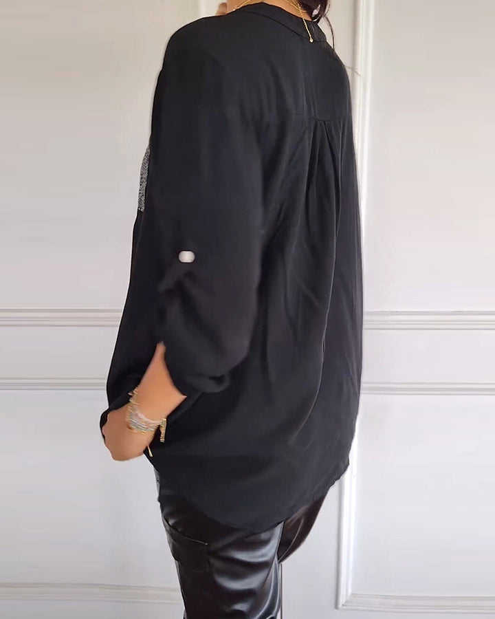 V-Neck Casual Blouse for Women
