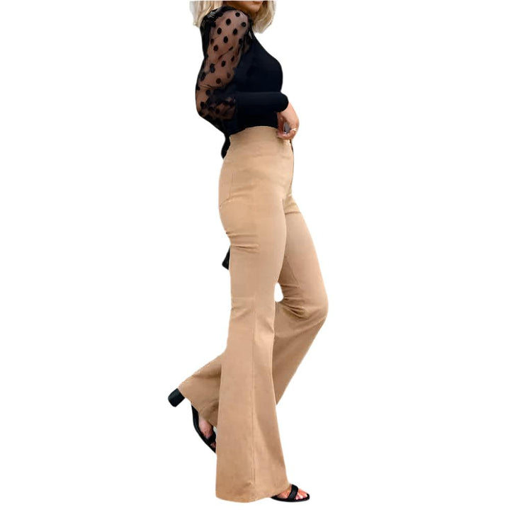 Pantalon évasé en velours côtelé pour femme | Jambe large