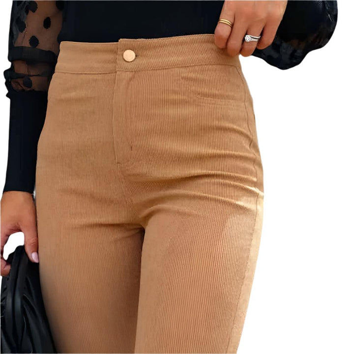 Pantalon évasé en velours côtelé pour femme | Jambe large