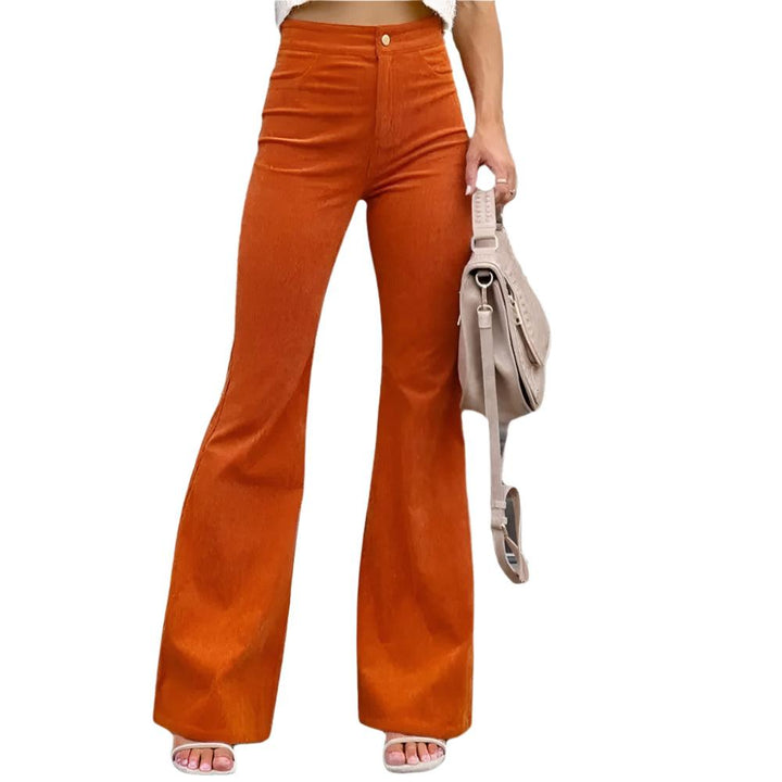 Pantalon évasé en velours côtelé pour femme | Jambe large