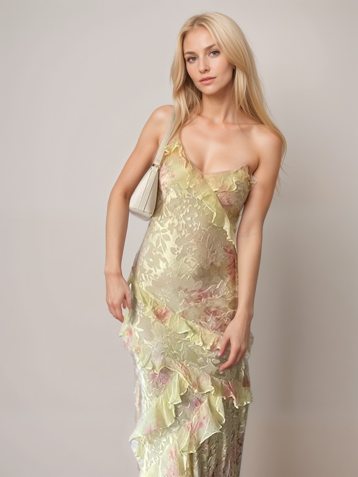 Robe foulard décontractée pour femme | Maxi