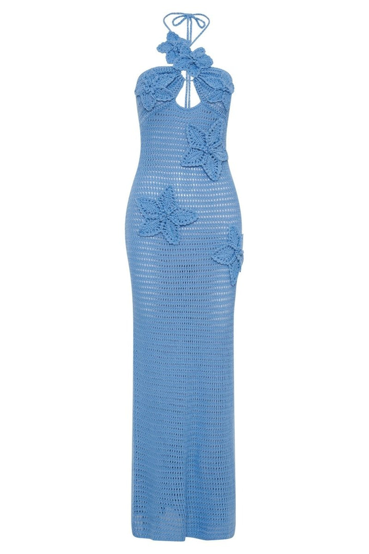 Robe florale au crochet pour femme | Maxi