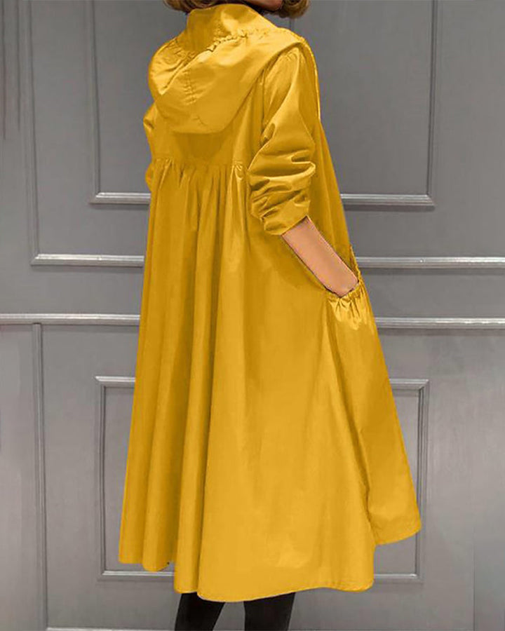 Veste à capuche style coréen pour femme | Mi-longue