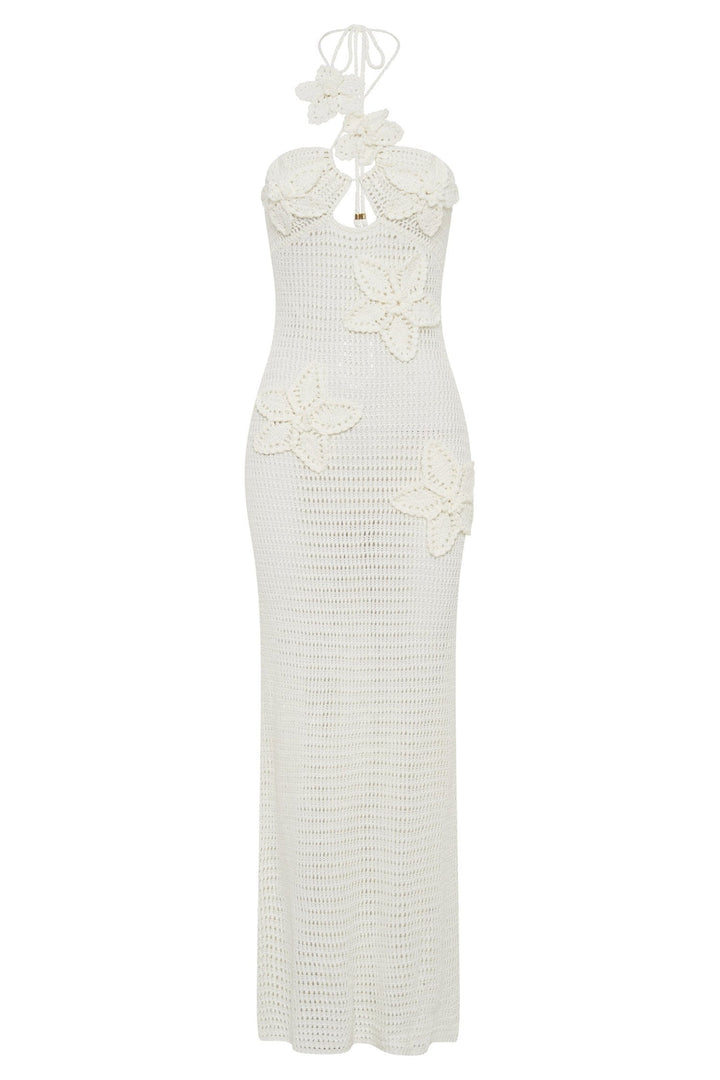Robe florale au crochet pour femme | Maxi