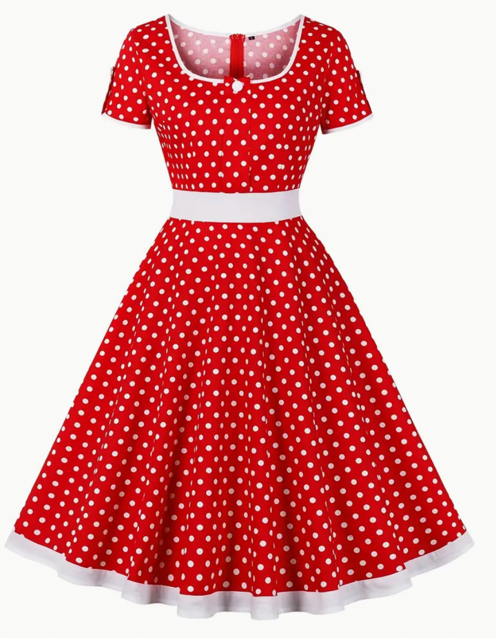 Robe vintage à pois pour femme | Printemps/Été
