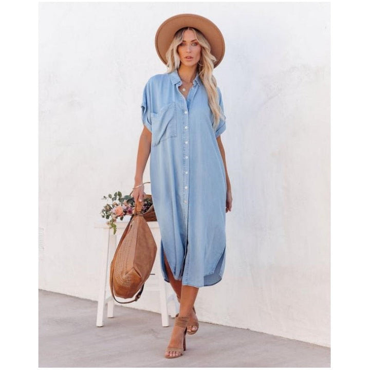 Robe d'été en jean pour femme | Midi