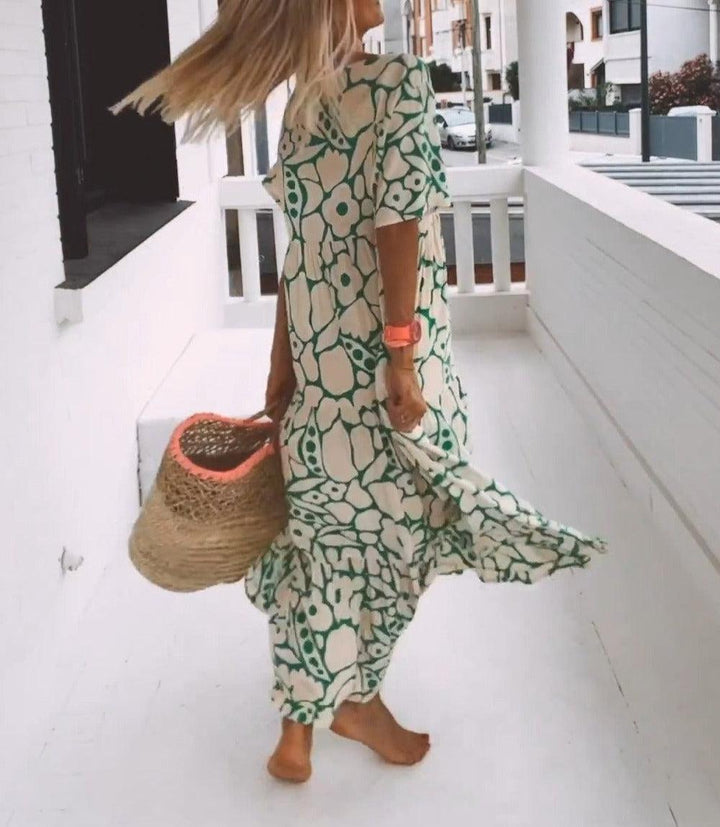 Robe à manches courtes pour femme | Midi