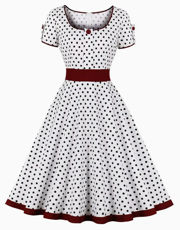 Robe vintage à pois pour femme | Printemps/Été