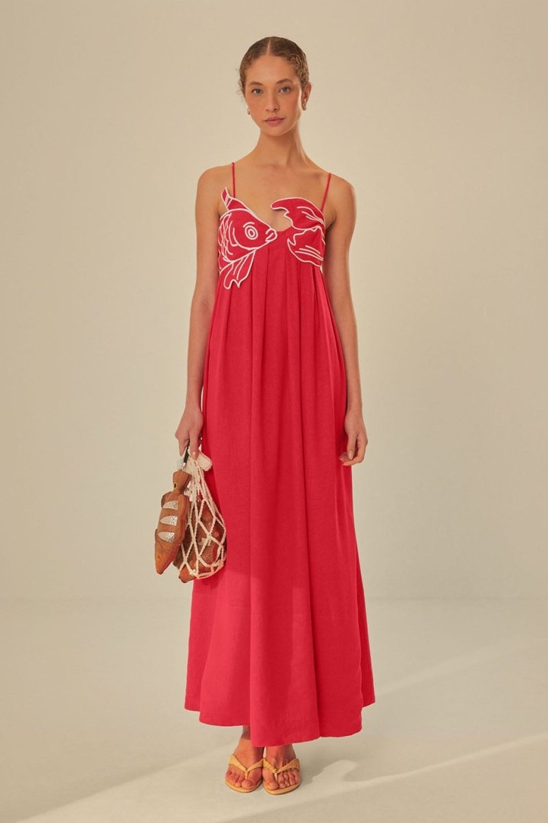 Robe femme brodée | Maxi