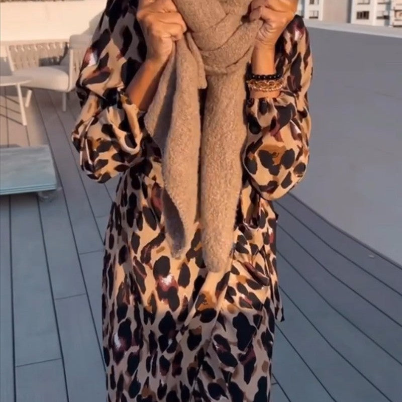Robe à imprimé léopard pour femme | Midi