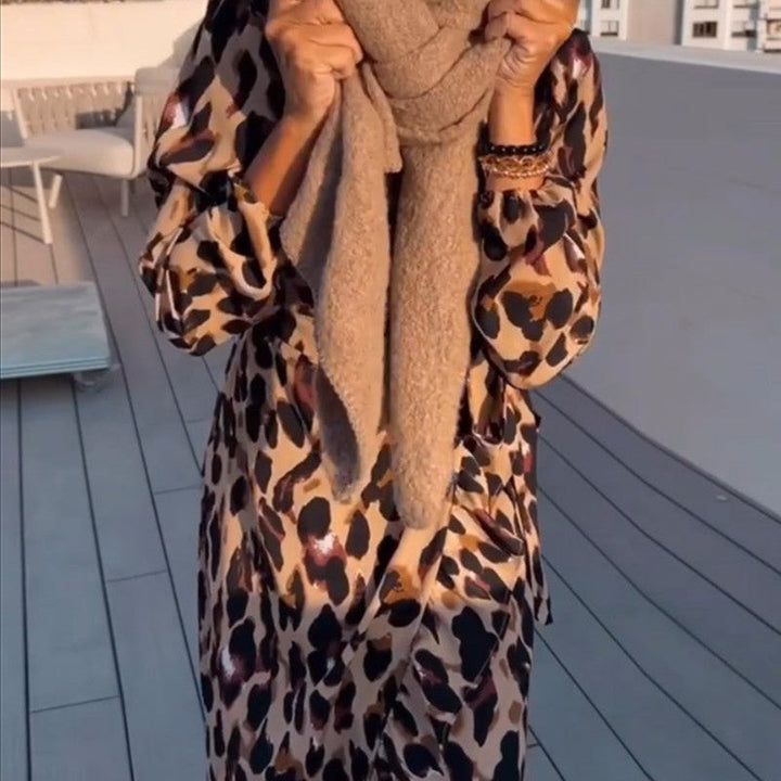 Robe à imprimé léopard pour femme | Midi