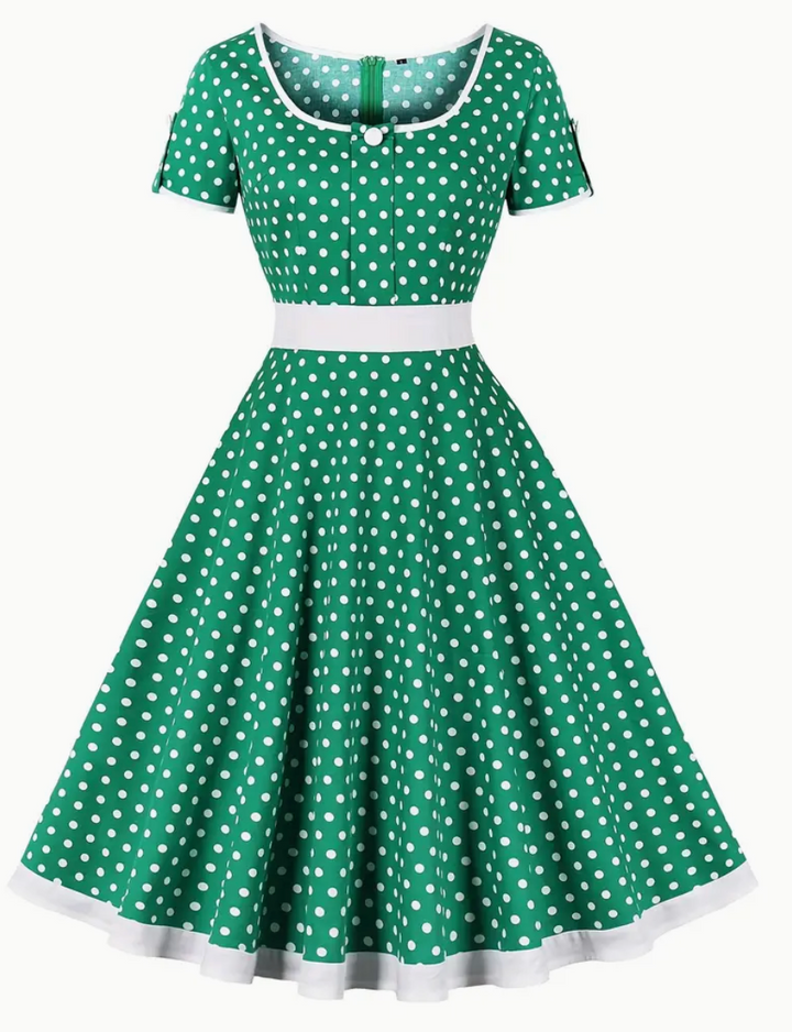Robe vintage à pois pour femme | Printemps/Été