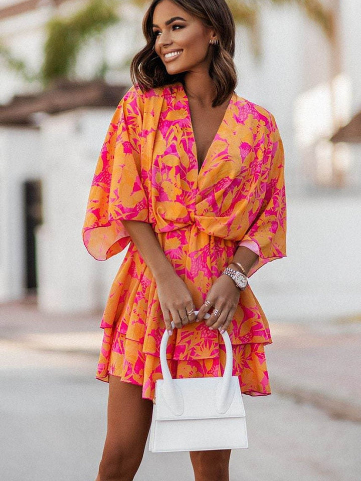 Robe manches larges d'été pour femme | Mini