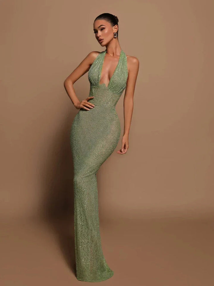 Robe de soirée pour femme | Décolleté en V Maxi