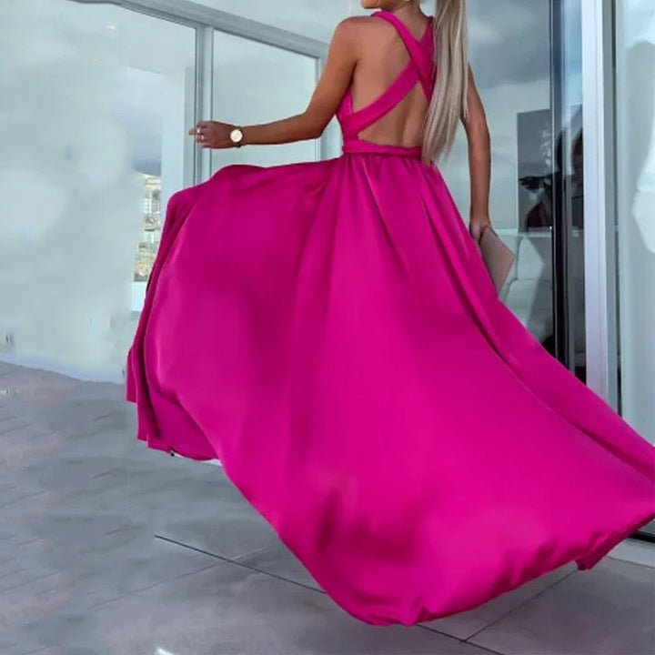 Robe à col en V pour femmes | Parti Maxi