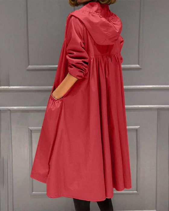 Veste à capuche style coréen pour femme | Mi-longue