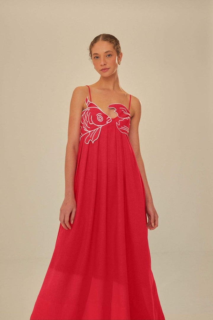 Robe femme brodée | Maxi