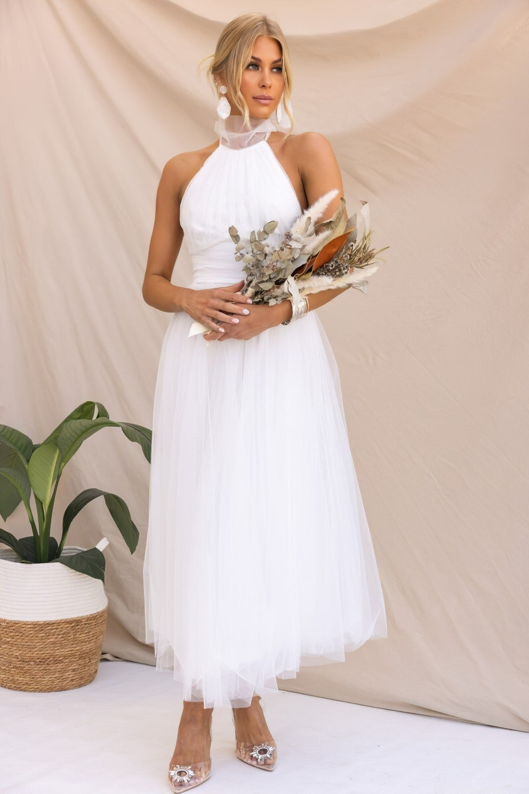 Robe d'été pour invitée de mariage pour femme | Midi