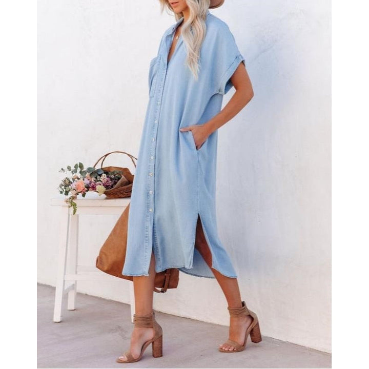 Robe d'été en jean pour femme | Midi