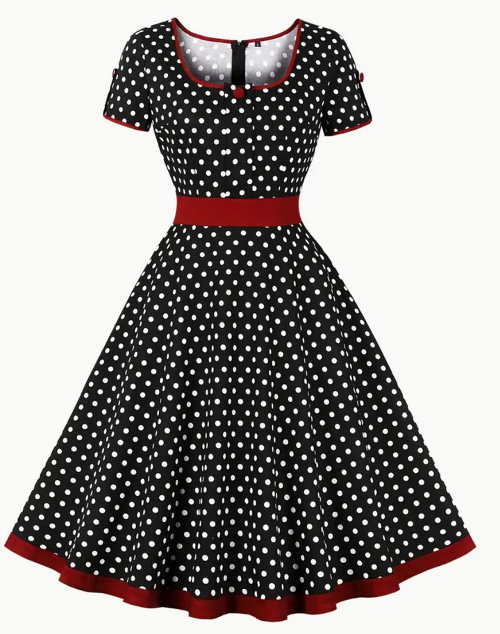 Robe vintage à pois pour femme | Printemps/Été